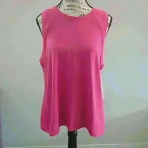 CORY VINES | Women's Pink Flowy Slit Back Athletic  Tank Top